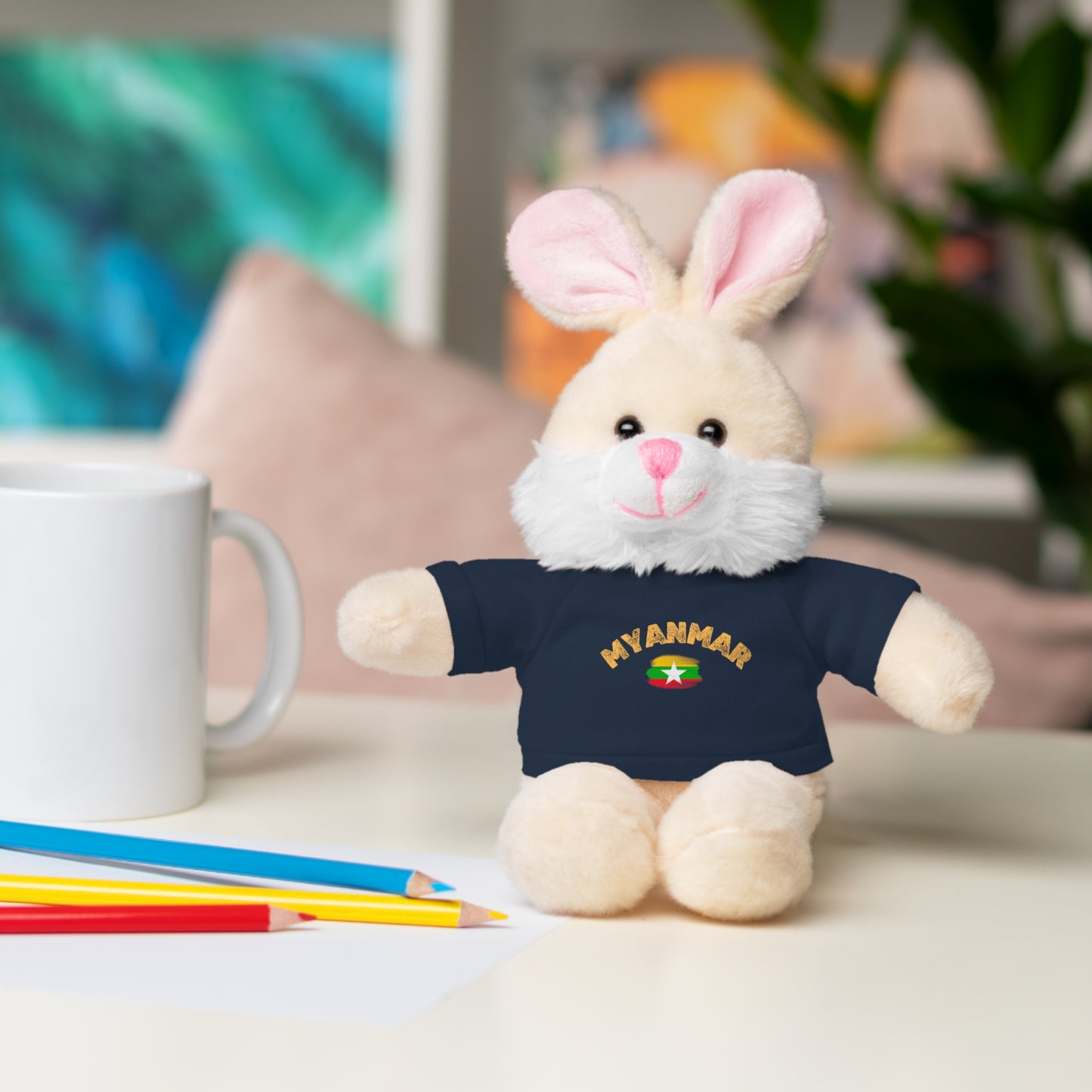 Stuffed Animals with Myanmar Flag Tee