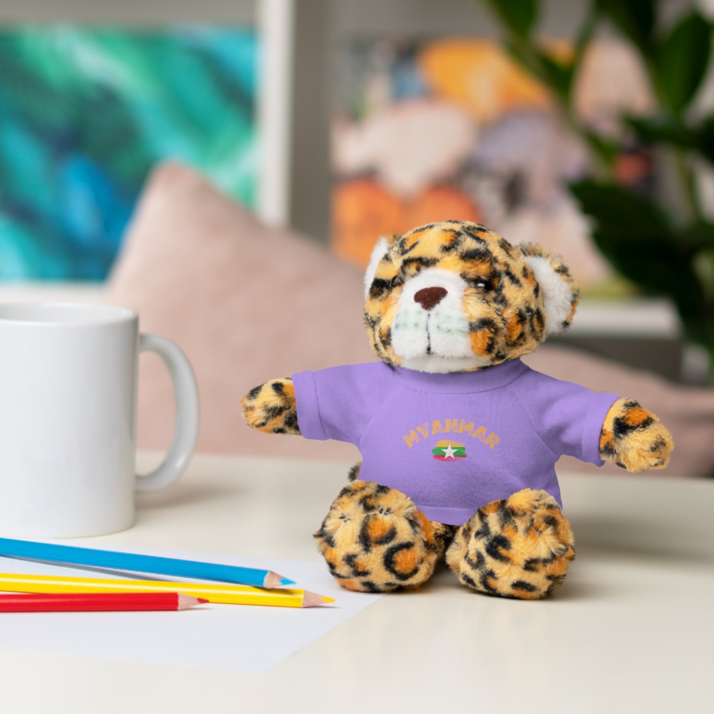 Stuffed Animals with Myanmar Flag Tee