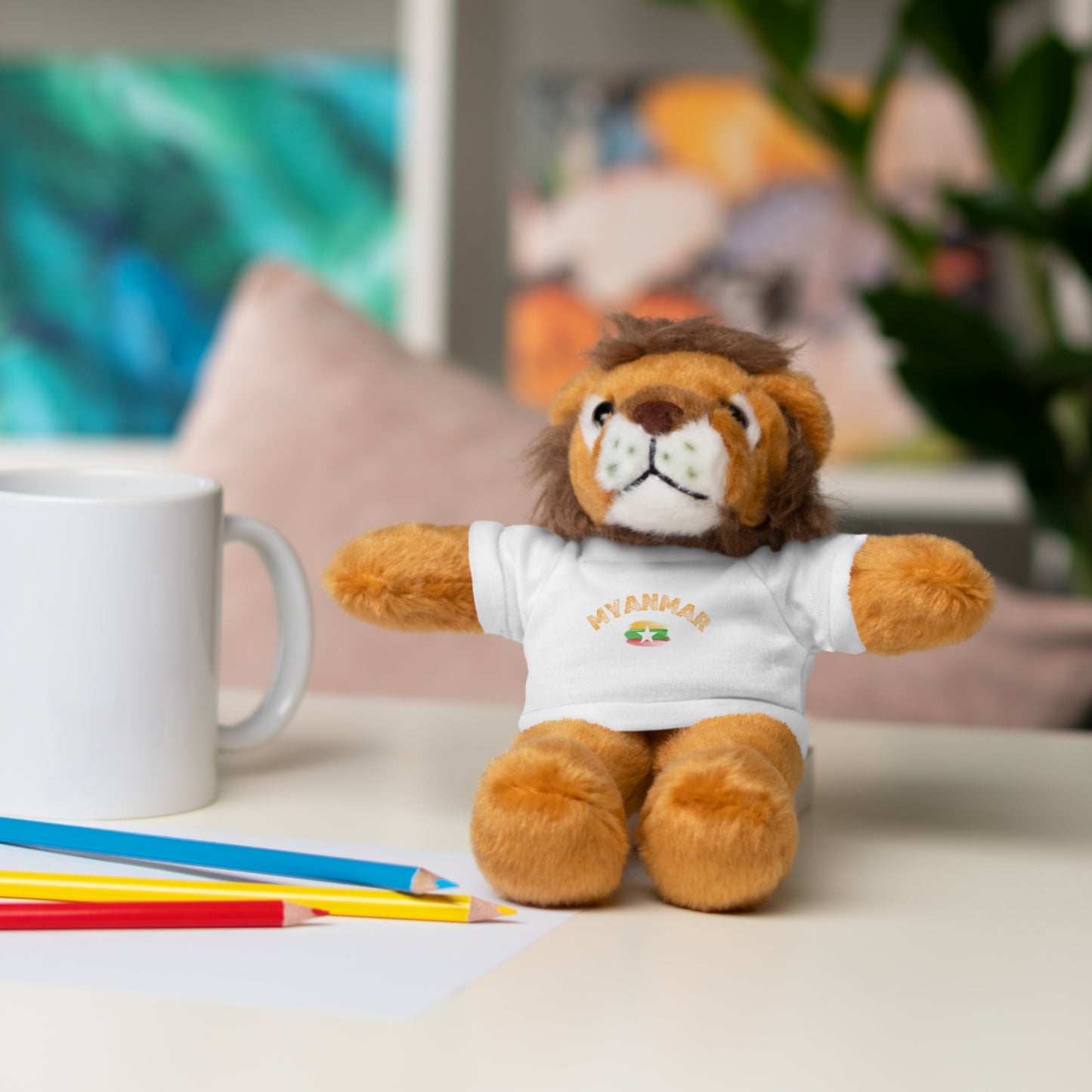 Stuffed Animals with Myanmar Flag Tee