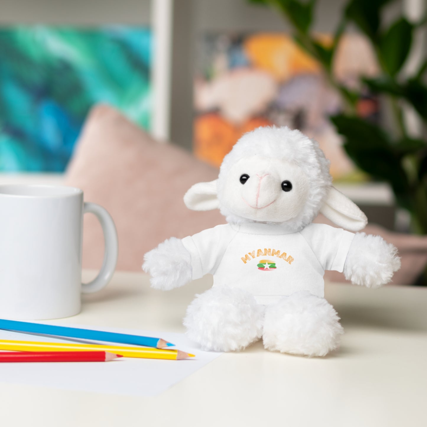 Stuffed Animals with Myanmar Flag Tee