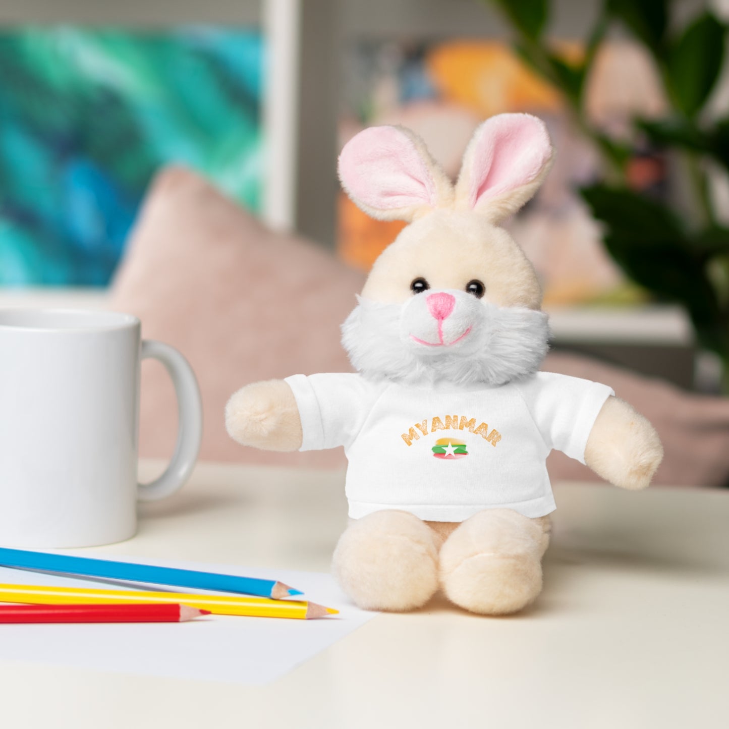 Stuffed Animals with Myanmar Flag Tee