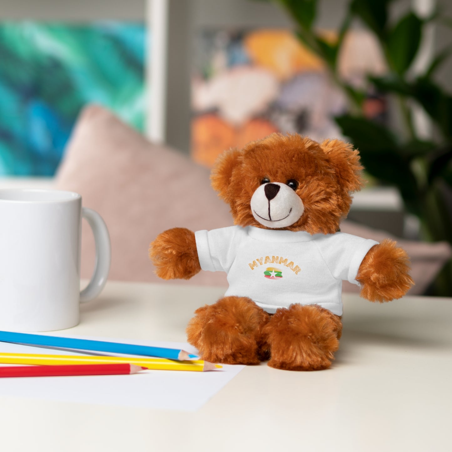 Stuffed Animals with Myanmar Flag Tee