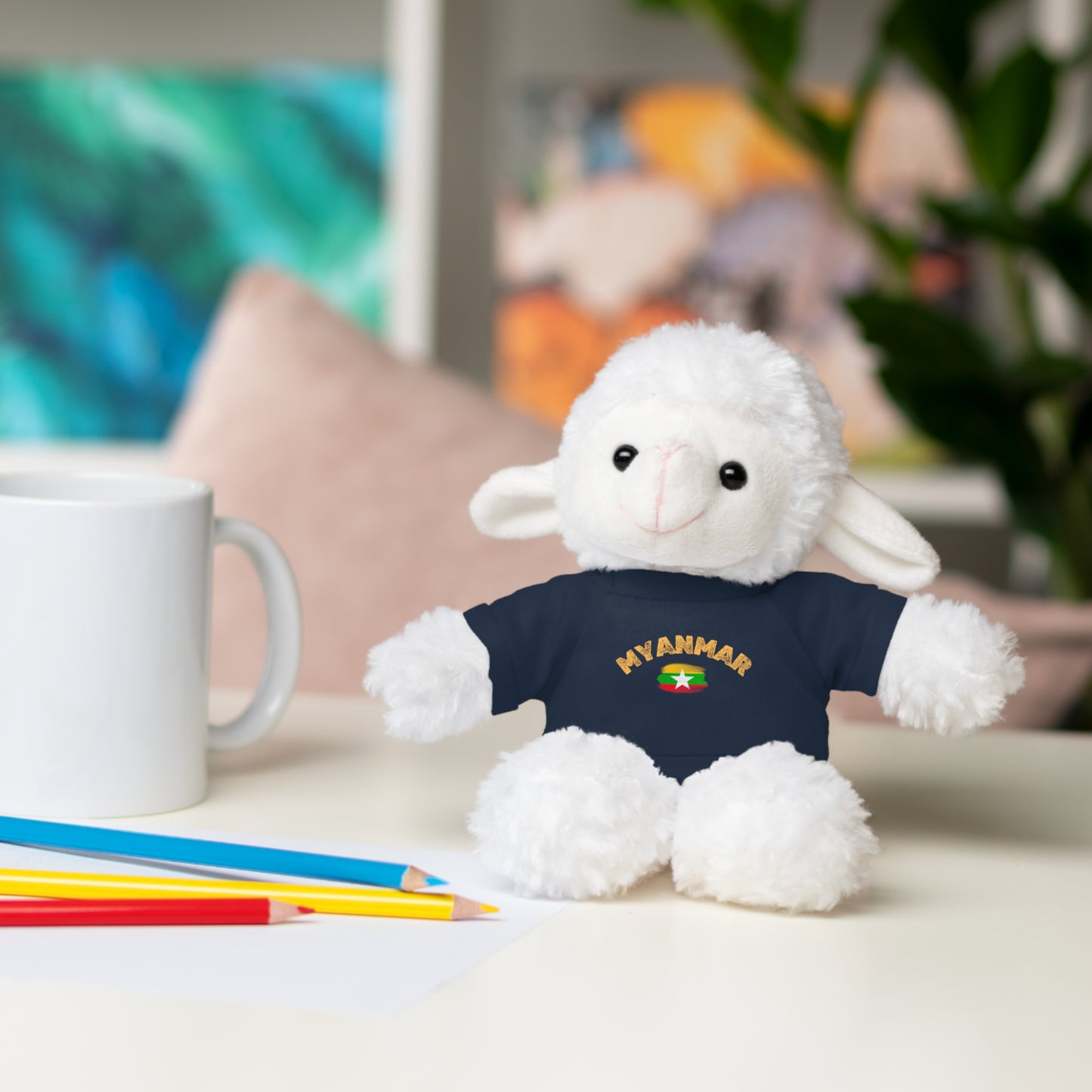 Stuffed Animals with Myanmar Flag Tee