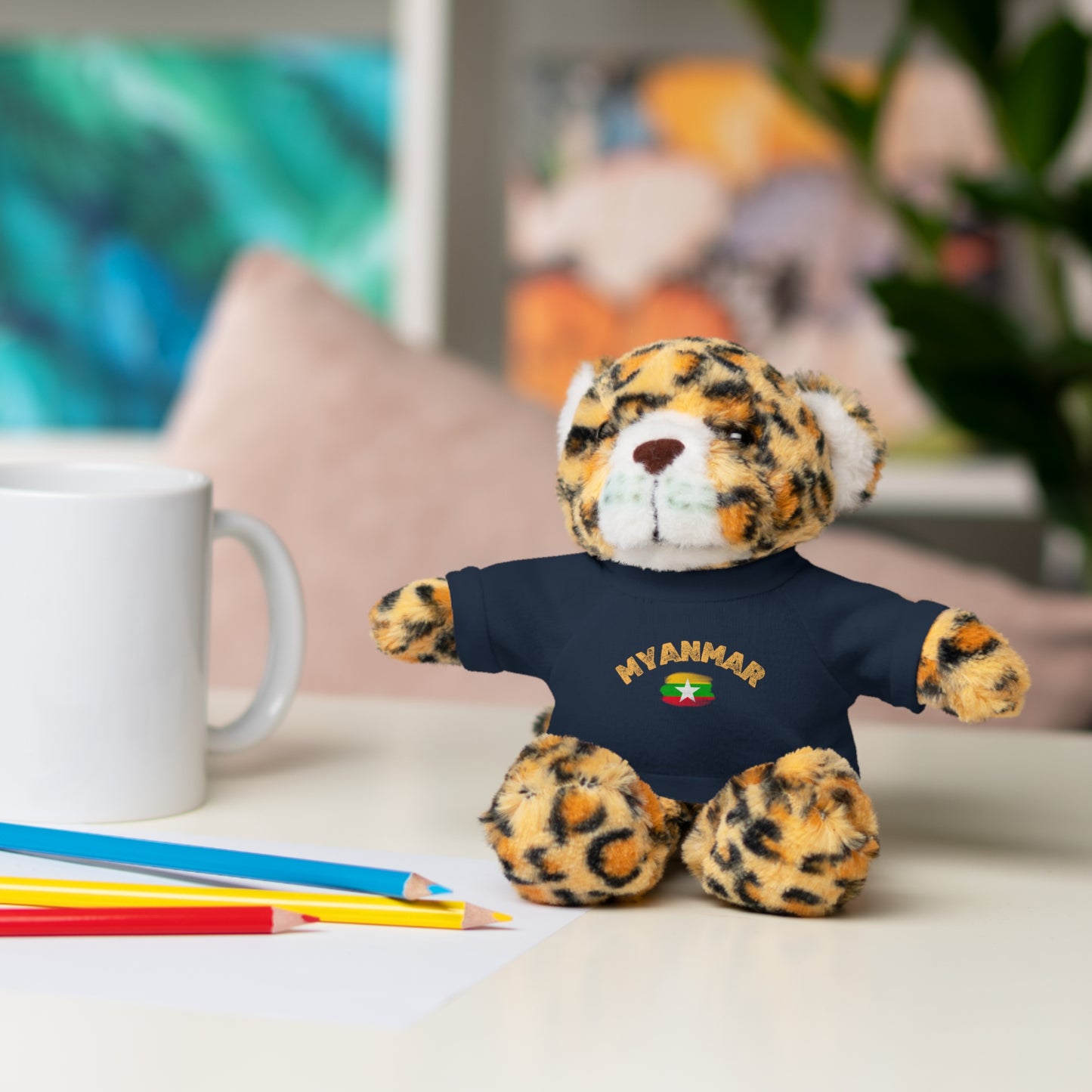 Stuffed Animals with Myanmar Flag Tee