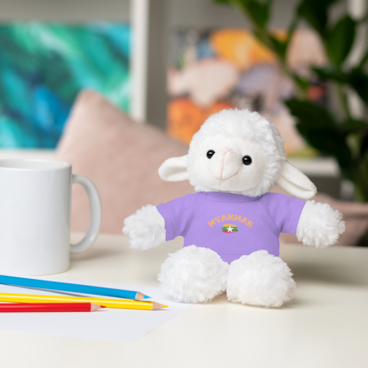 Stuffed Animals with Myanmar Flag Tee