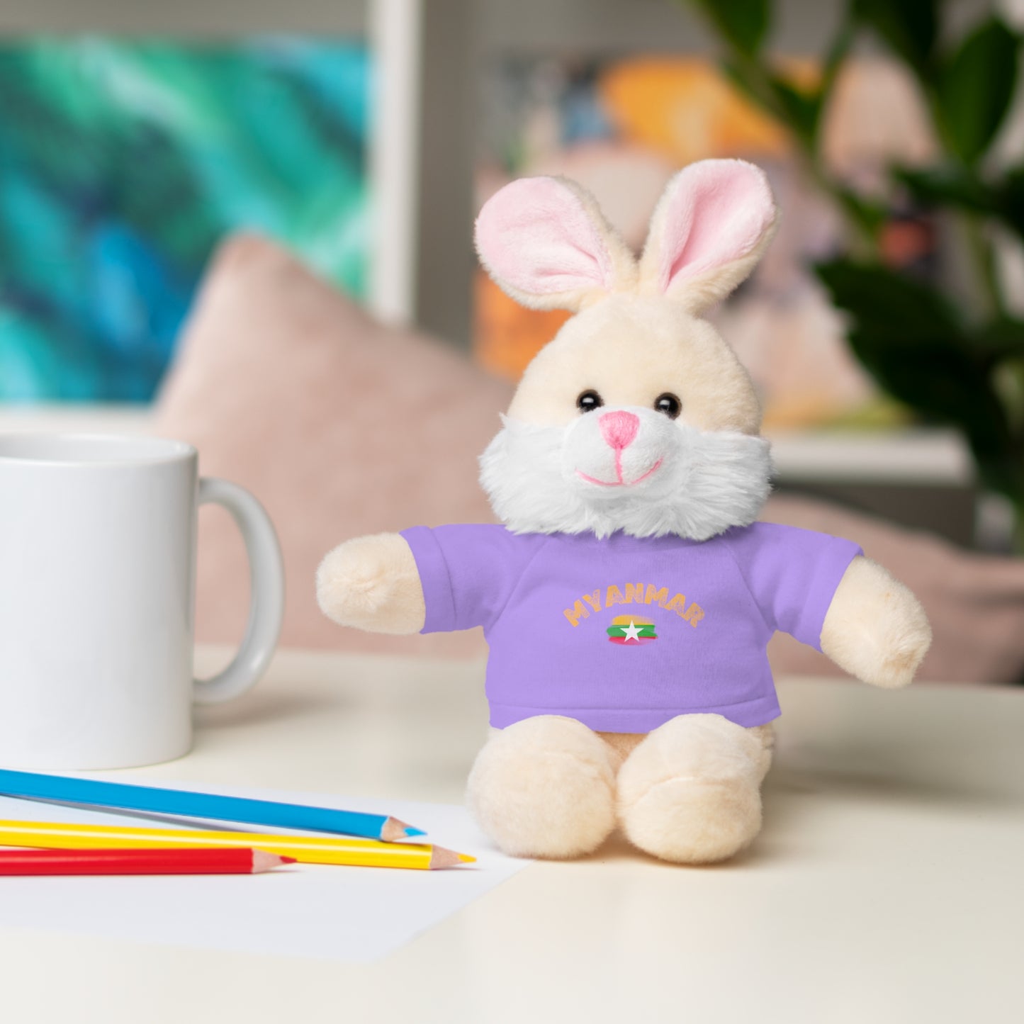 Stuffed Animals with Myanmar Flag Tee