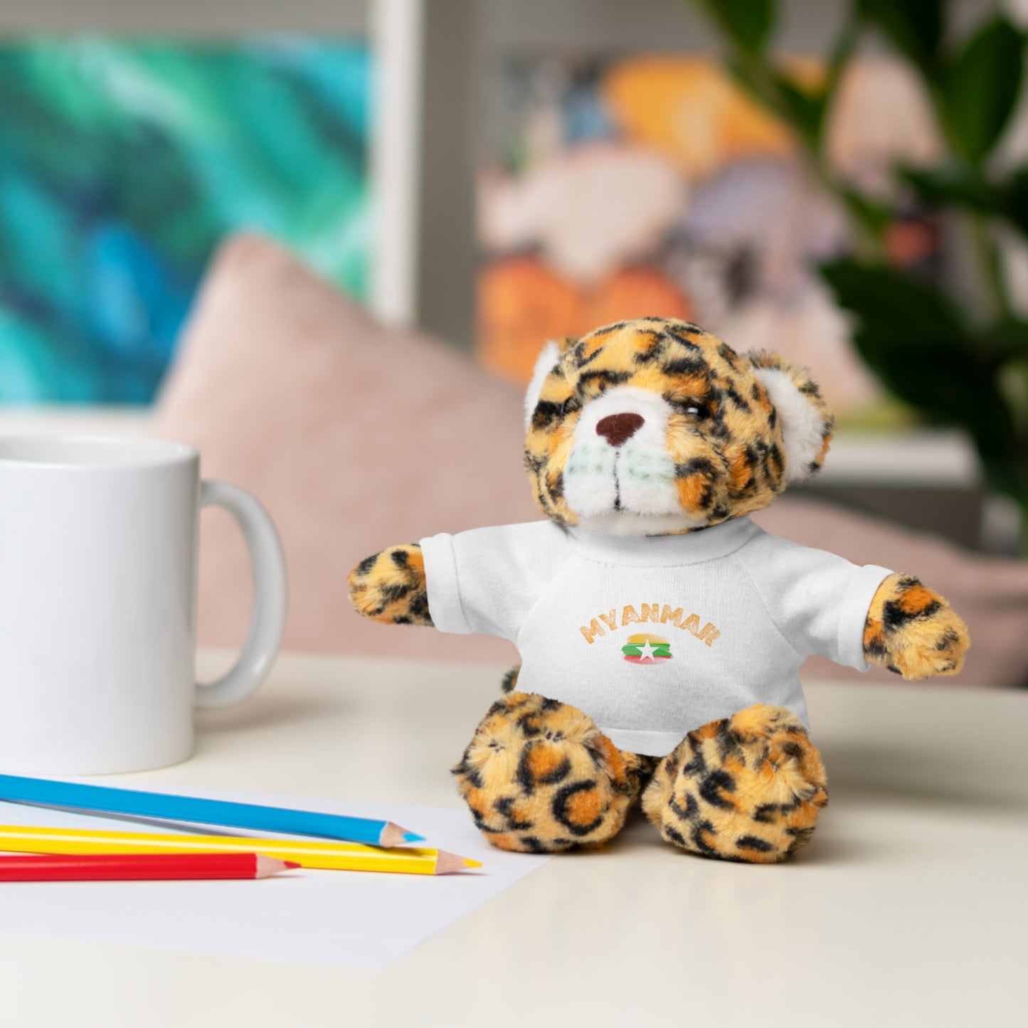 Stuffed Animals with Myanmar Flag Tee